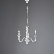Lampadario shabby bianco 3 luci 48x41