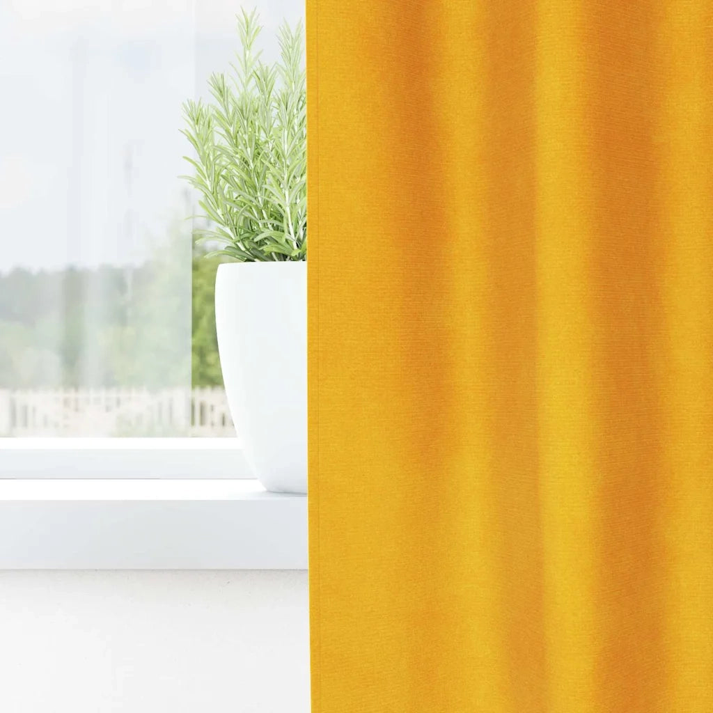 Tende Oscuranti | Tende Blackout 2 pz Giallo senape 140 x 260 cm Velluto