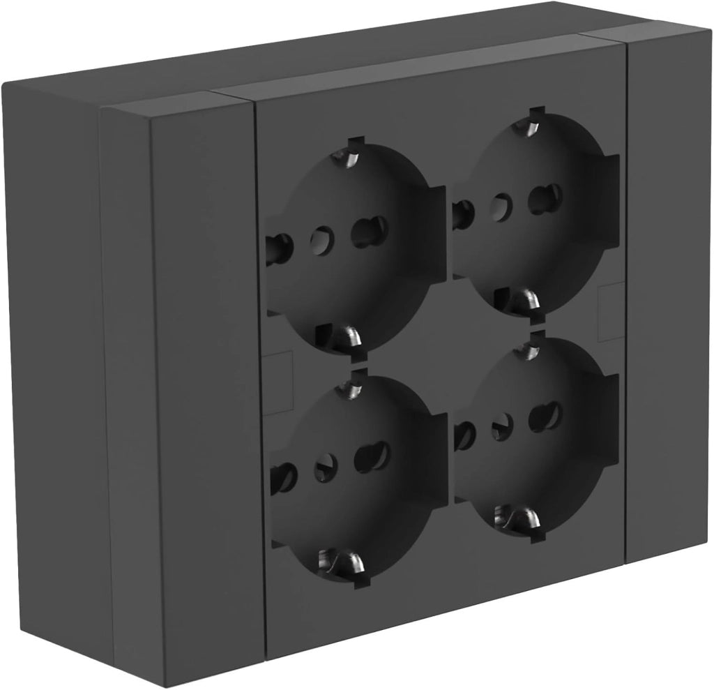 MULTIPRESA ESTERNA  QUADRA 4 PRESE BIP.SCH NERA- 1,0 pz