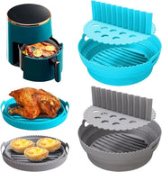 Forme in silicone per forno a vento - Piastra in silicone per forno a vento riciclabile - Strato antiaderente pieghevole - Mattoncini per forno a vento rotondi - Con maniglia - Accessori per forno a vento - Per forno e microonde - Set da 2