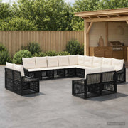 Set Divano da Giardino 13 pz Nero polyrattan 3436186