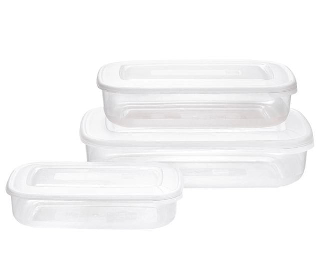 SET FRIGO BOX RETTANGOLARE CON 3PEZZI CON COPERCHIO BIANCO