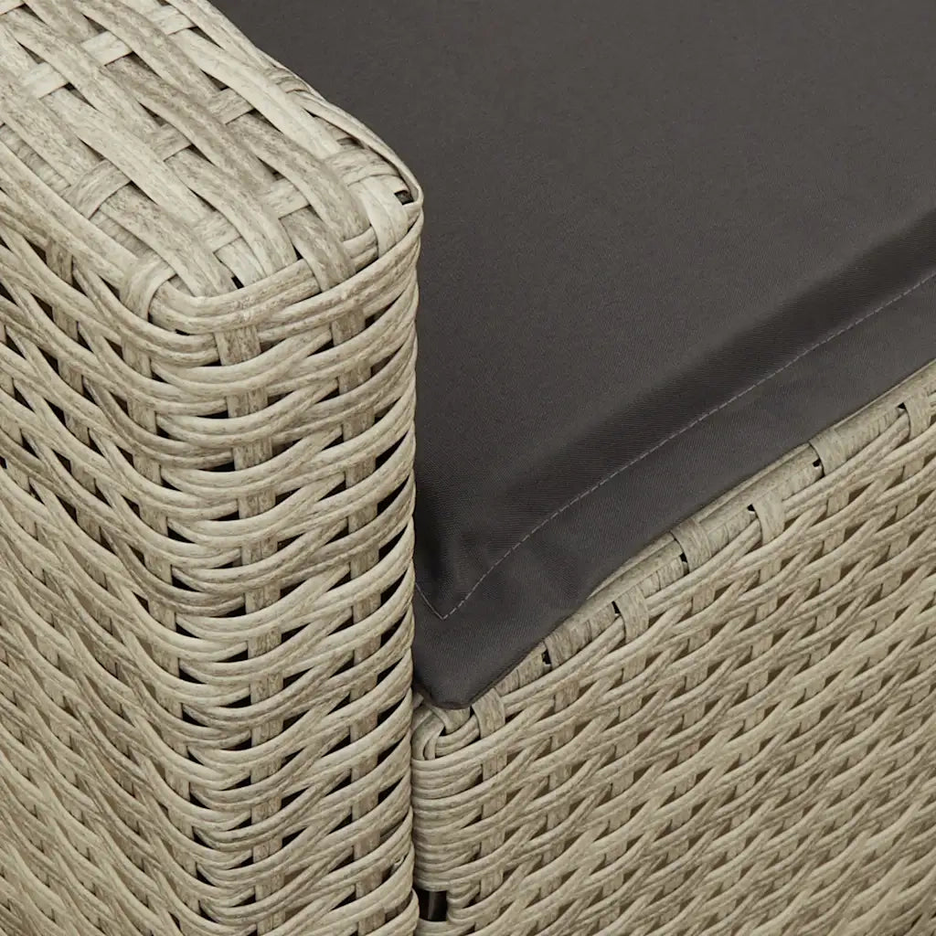 Divano da Giardino con Cuscini 5 Posti-Sofa da Giardino-Divano da esterno Grigio Chiaro Polyrattan