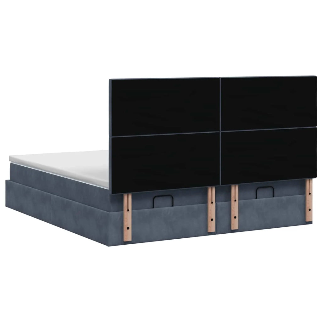 Letto Ottomano con Materasso e LED Grigio Scuro 200 x 200 cm 3458485