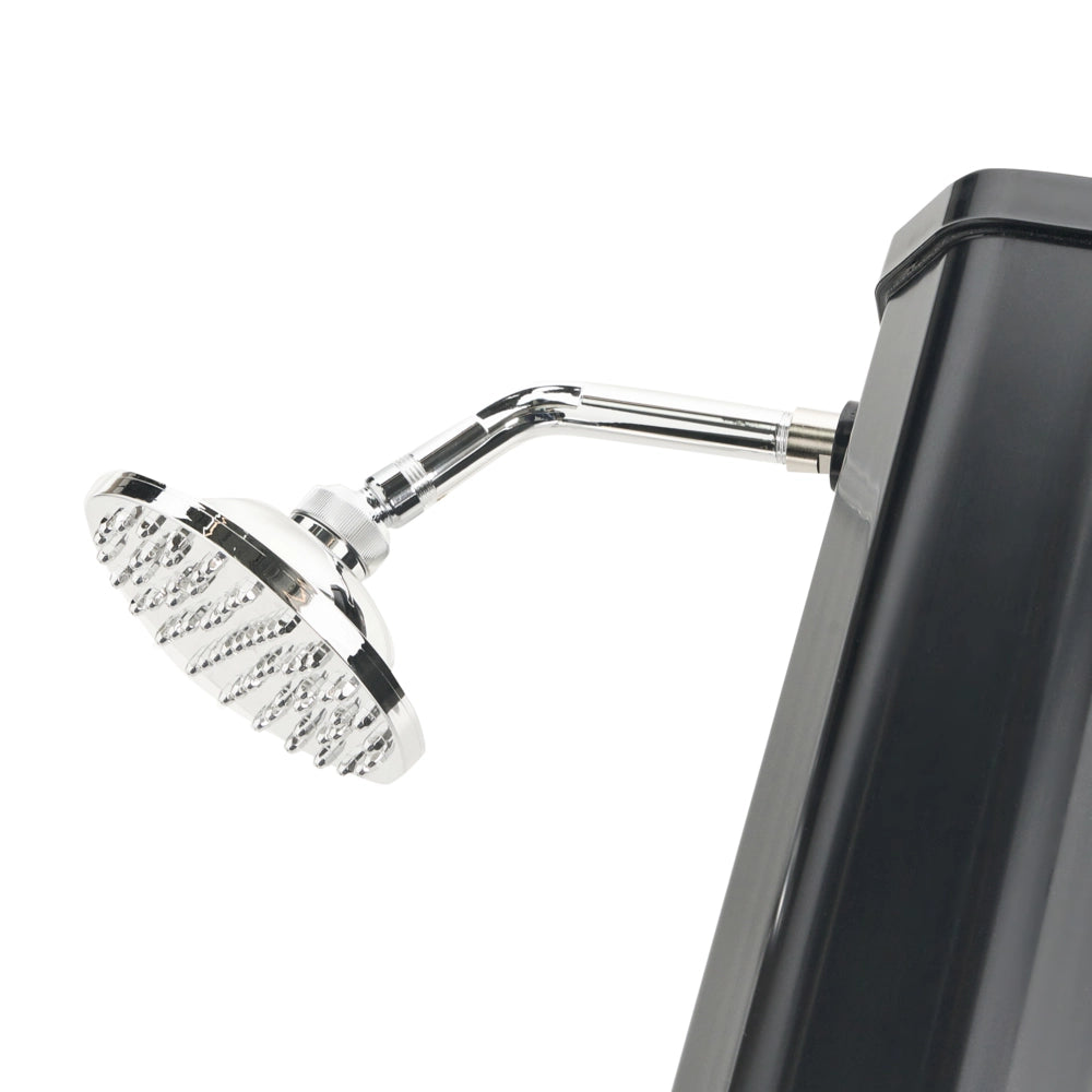 Set doccia miscelatore da esterno in PVC nero con funzione pioggia alimentato ad energia solare Giardino moderno