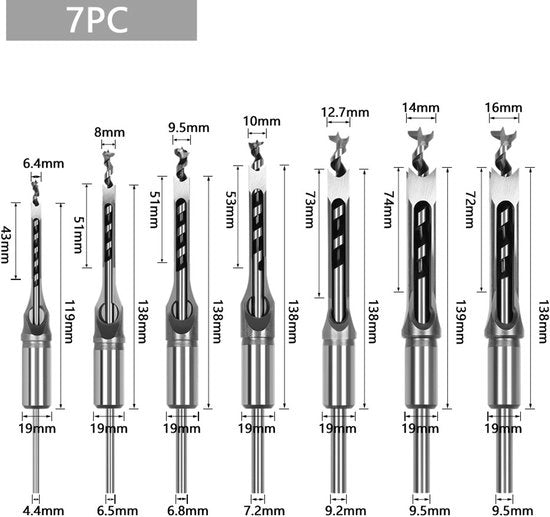 Borone quadrati in acciaio con diametro di 6,4–16 mm, resistenti, robusti e affidabili, ideali per la realizzazione di mobili, la lavorazione del legno e la lavorazione professionale del legno.