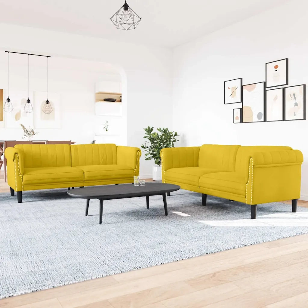Set di Divani 2 pz Giallo in Velluto 3209225