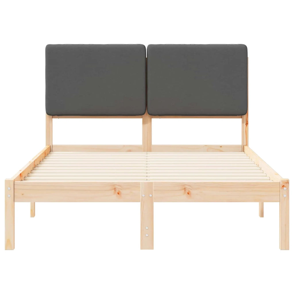 Letto matrimoniale | Letto per adulti | Letto con Testiera Rivestita Grigio scuro 120 x 200 cm