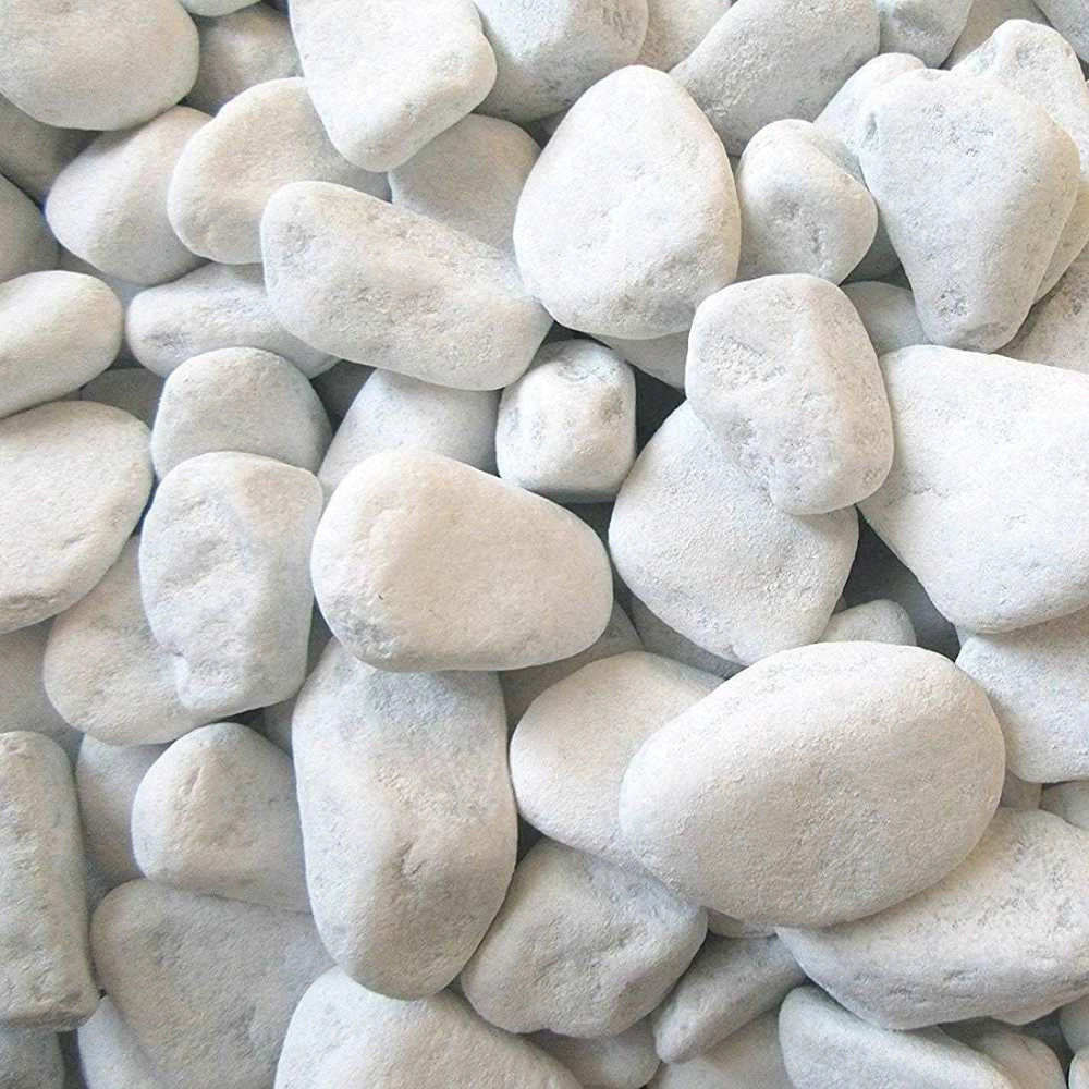 Ciottoli bianco granulometria 25/40 pietre naturali decorazione giardini kg 20