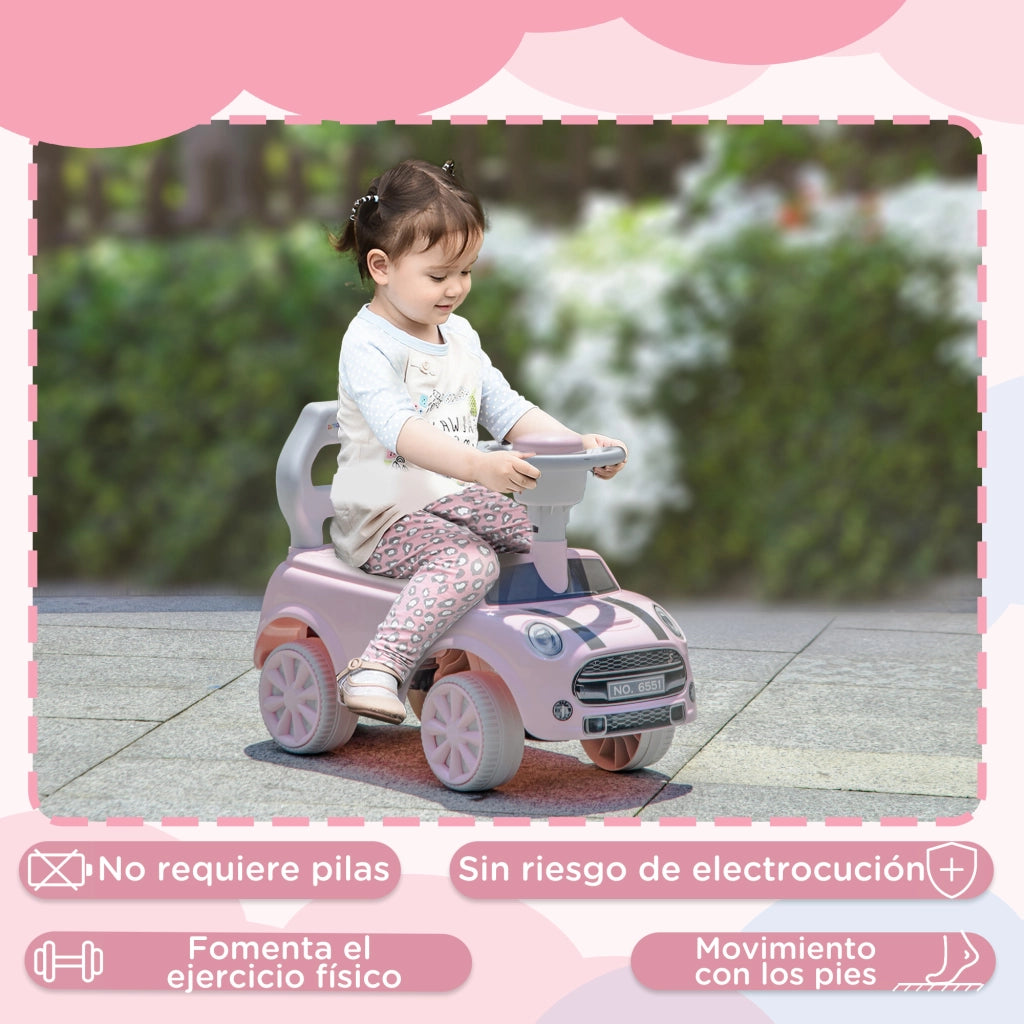 Coche Correpasillos con Volante ¨C zephmum ¨C Rosa 53x25x35 cm