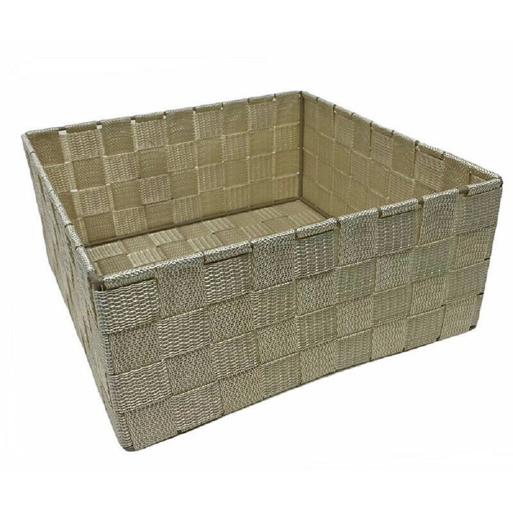 Trade Shop - 6 Pz Scatola In Tessuto Contenitori Organizer Bagno Armadio Cassetti Beige 79152 -