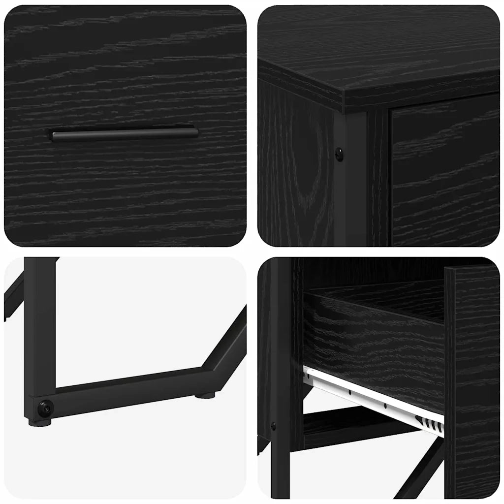 Cassettiera con cassetto 2 pz Rovere Nero 91 x 35,5 x 74,5 cm CFW4713058