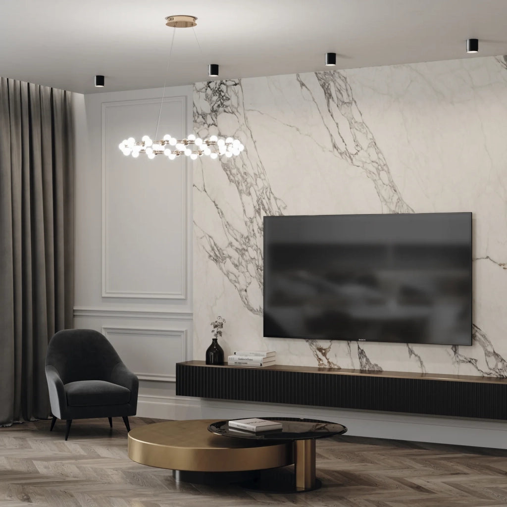 Maytoni Lampada da soffitto moderna Polar 1 luce GX53 dimmerabile nero alluminio