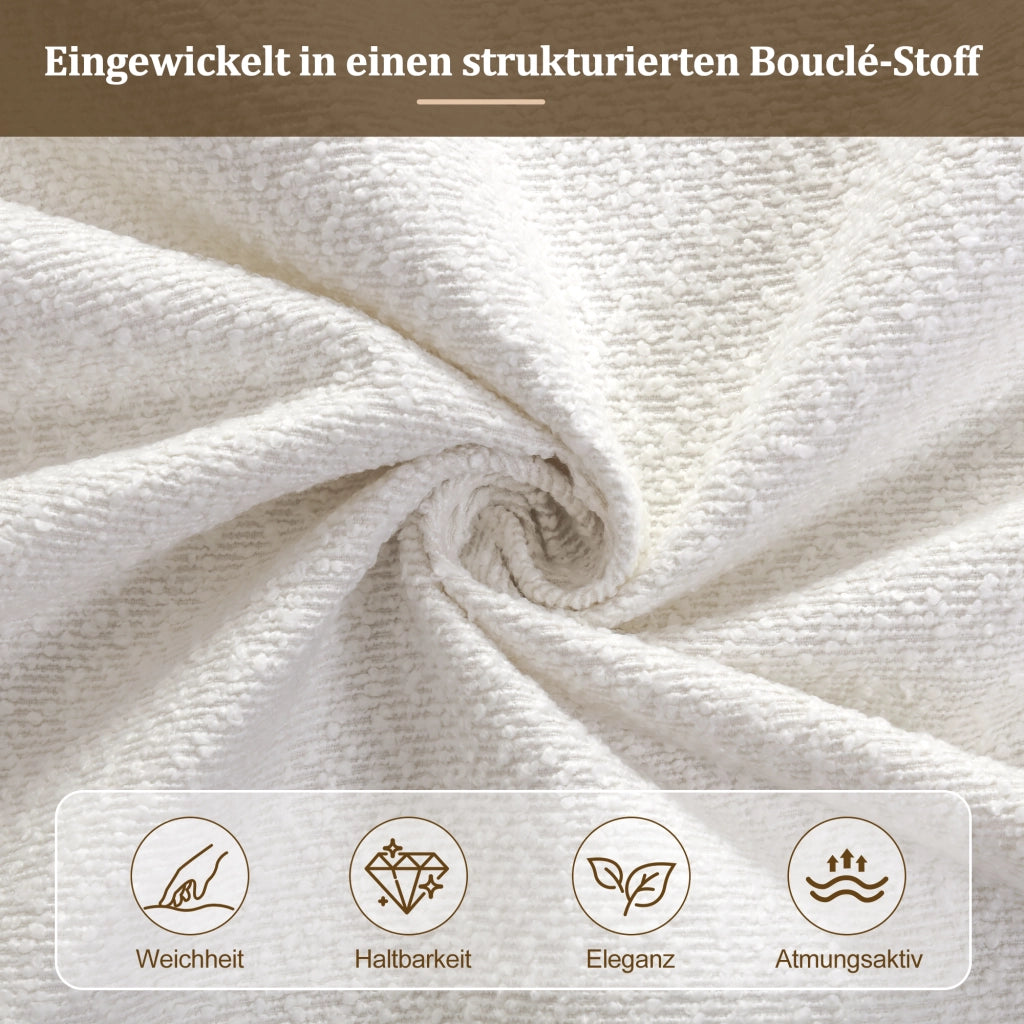 letto imbottito bouclé beige 180 x 200 cm