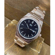 Trade Shop - Orologio Da Polso Zcc Uomo Al Quarzo Data Elegante Rose Gold Fondo Nero -