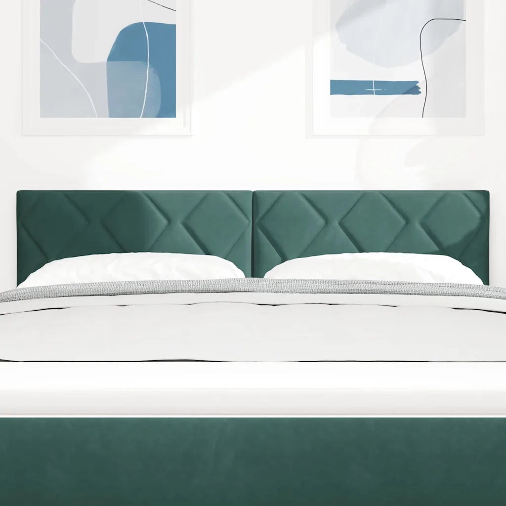 Testiera | Testata LED Verde Scuro 144 cm Velluto