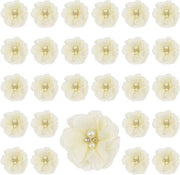 Stoffe floreali chiffon per decorare abbigliamento 30 pezzi fiori beige applicazioni per cucire DIY accessori per fai da te
