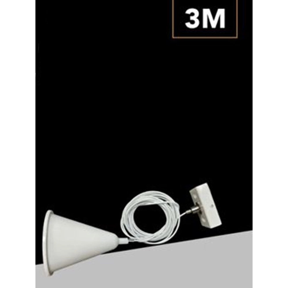 Trade Shop - Cavo Fili Per Lampada 3 Mt Elemento Di Sospensione Per Binario Trifase Bianco Gf-b3m -