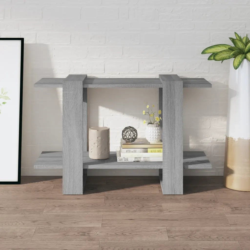 Libreria Divisorio-Scaffale per Libri-Mobile di Stoccaggio Grigio Sonoma 80x30x51 cm
