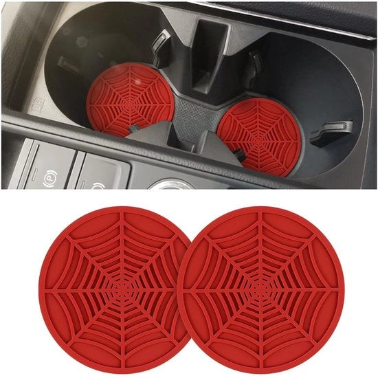 Sostegno per bicchieri universale - Sostegno per bicchieri auto - Antiscivolo - PVC - 2 pezzi - Disegno di maniglia geometrico - Resistente allo shock - Materiale per bicchieri