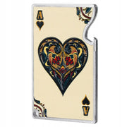Apribottiglie KADAX in metallo con asso di cuori e carta regalo da poker.
