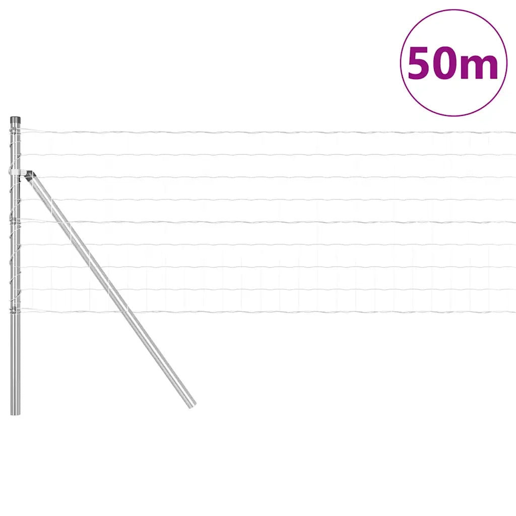 Recinzione con Posto Argento 0,6 x 50 m Acciaio e PVC 3350535