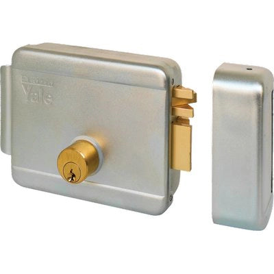 SERRATURA CANCELLO APPLICARE ELETTRICA 680 YALE - ZINC C.TONDO FISSO+SCR+TETT E.MM 50 SX- 1 pezzi