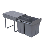 Pattumiera Estraibile 40L ¨C Xylo ¨C 3 Cestelli Removibili Grigio