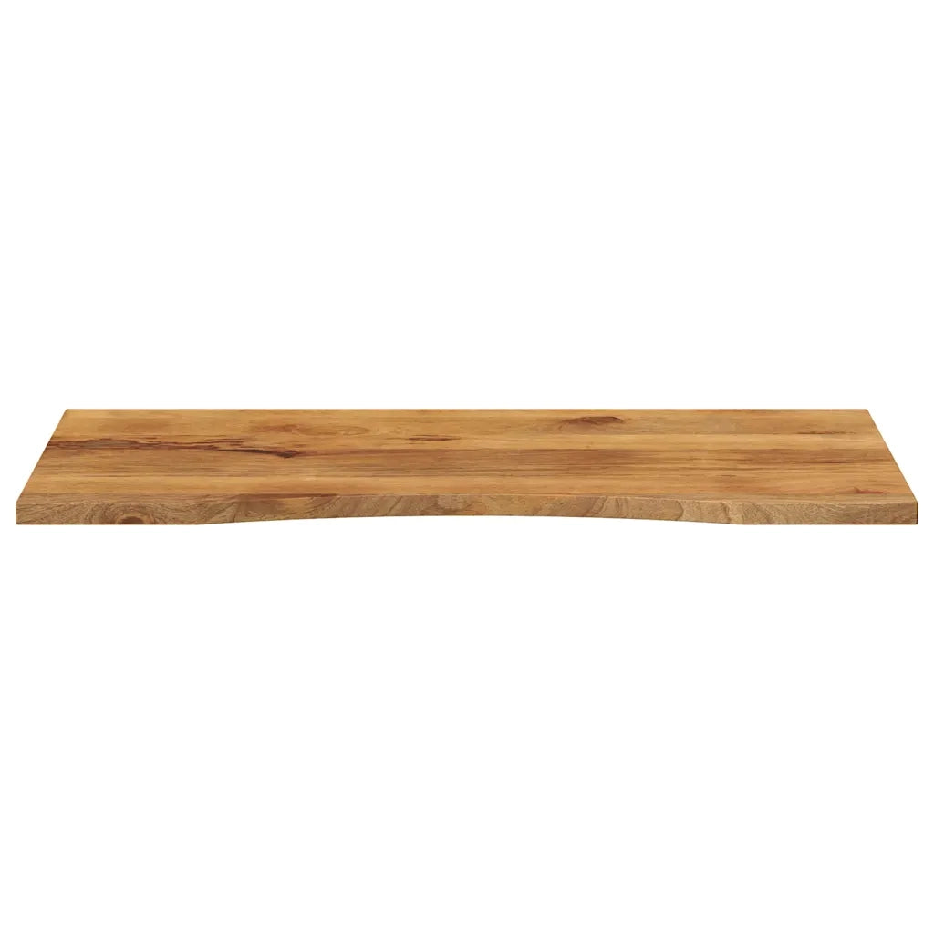 Piano Tavolo | Superficie Tavolo | Piano Scrivania con Curva 110x50x2,5cm Massello Grezzo di Mango