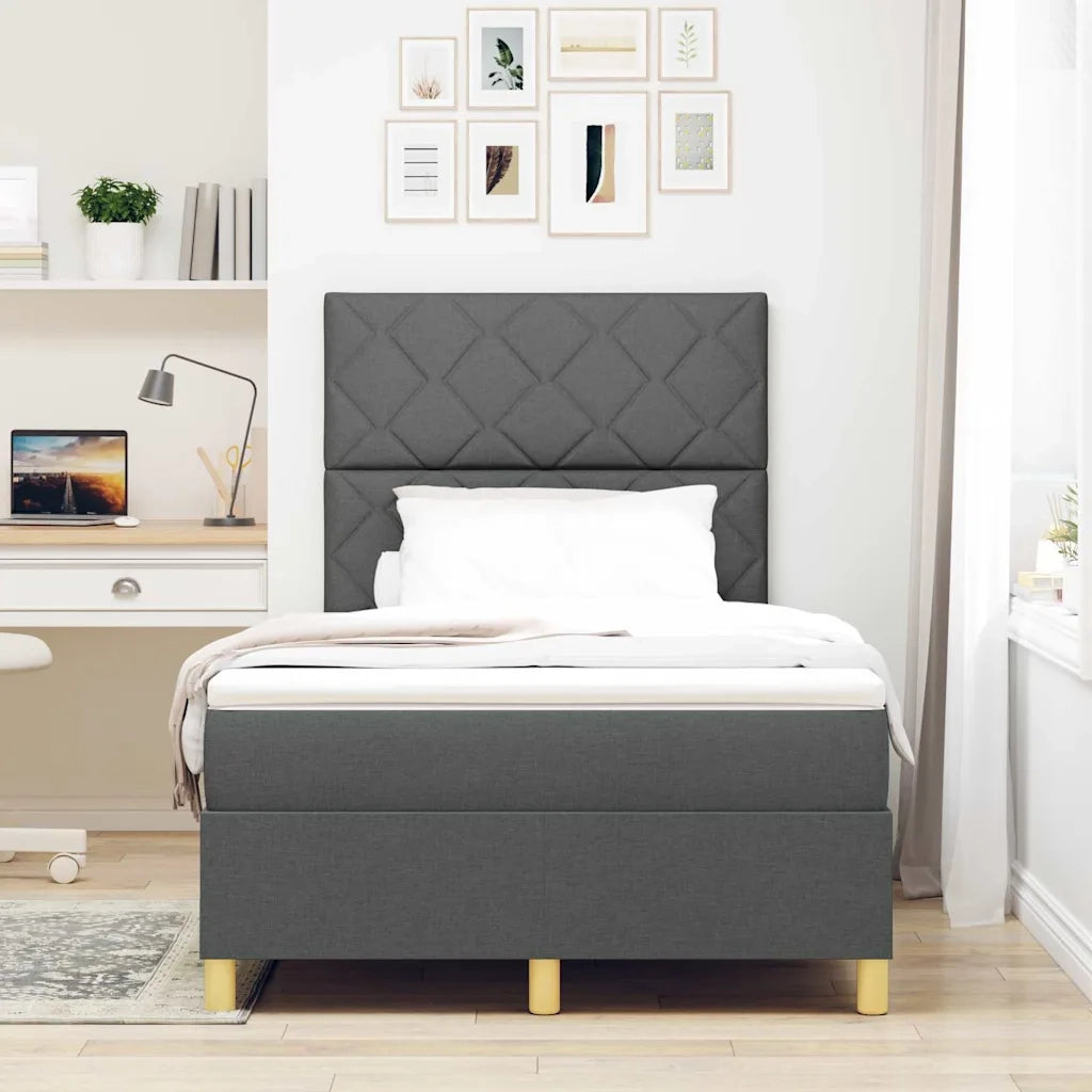 Letto a Sorgente LED Grigio scuro 120 x 190 cm Tessuto 3343160