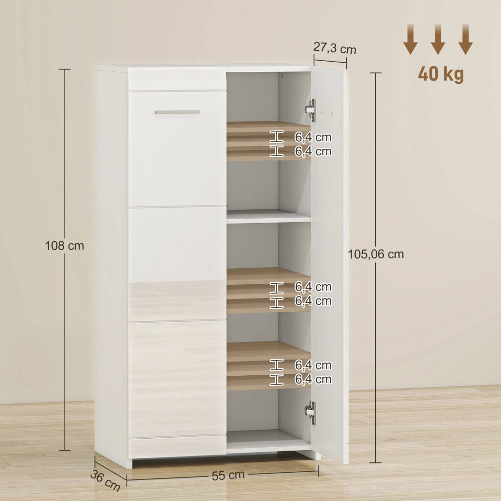 Armadio per Scarpe ¨C zephmum ¨C Bianco 55x36x108 cm