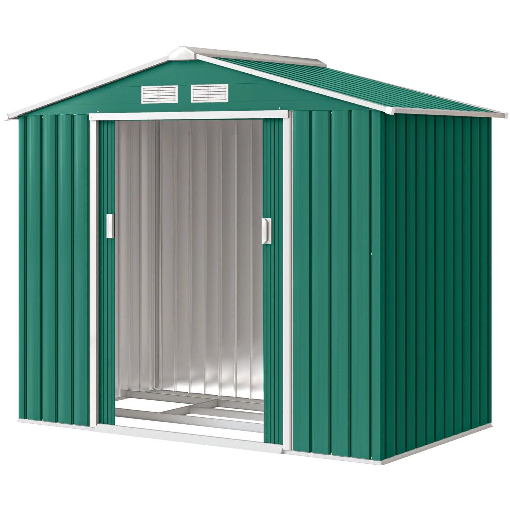 Casetta da Giardino in Lamiera con Porte Scorrevoli ¨C Minimal ¨C Verde 213x130x185cm