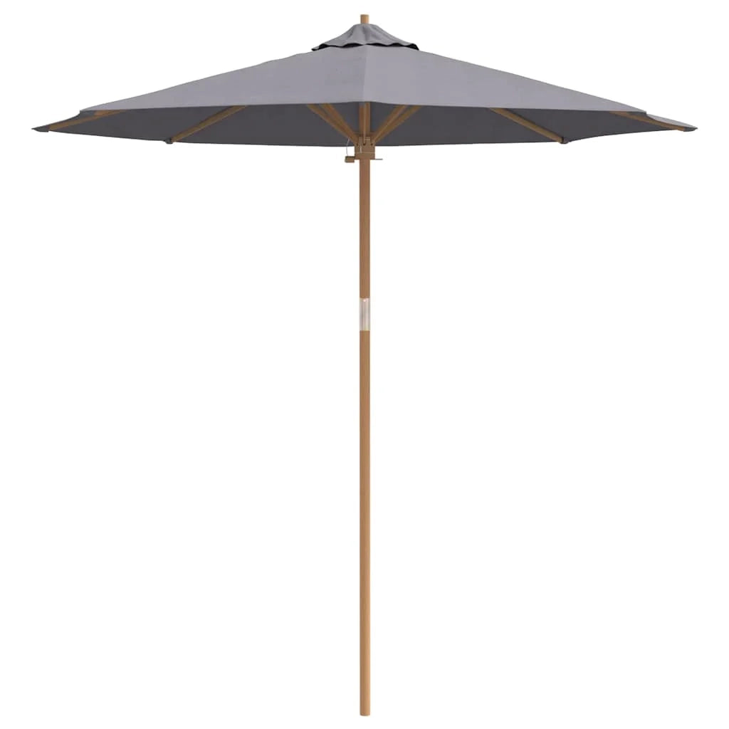 Pratico e leggero ombrellone da giardino rotondo 240 x 240 x 260 cm in bambù grigio scuro 02_0058248
