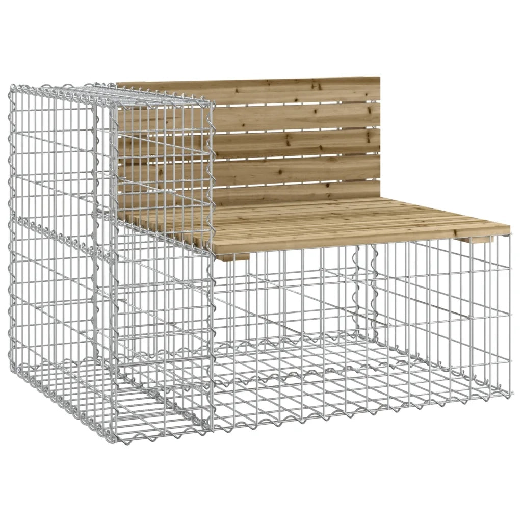 Panca da Giardino Design Gabbione 92x71x65,5 cm Pino Impregnato 834382