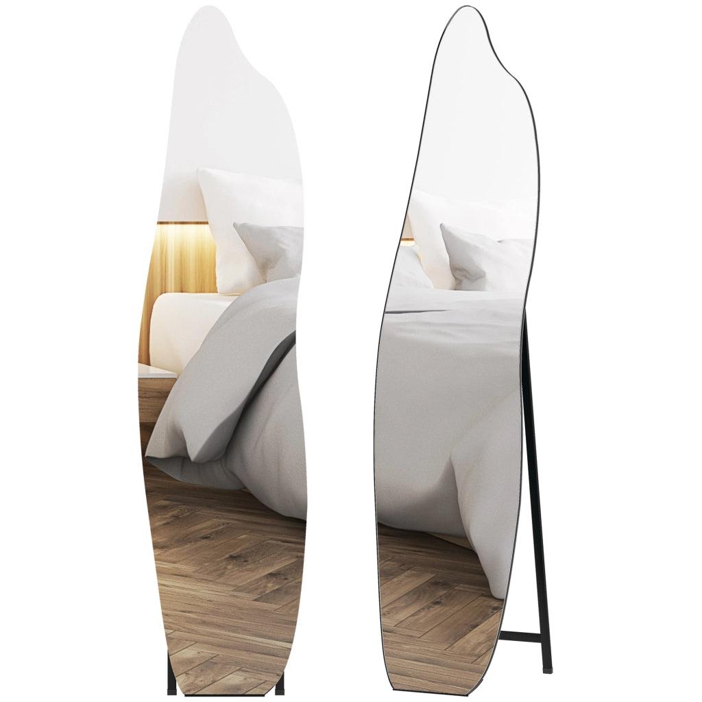 Specchio da parete senza cornice ¨C Minimal ¨C 40x4x160 cm nero e argento