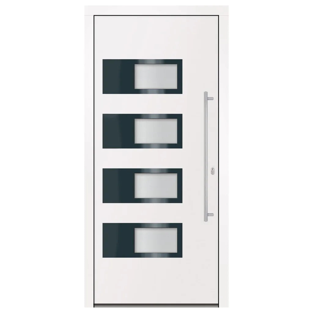 Porta Ingresso Bianca 100x210 cm in Alluminio e PVC 3157063