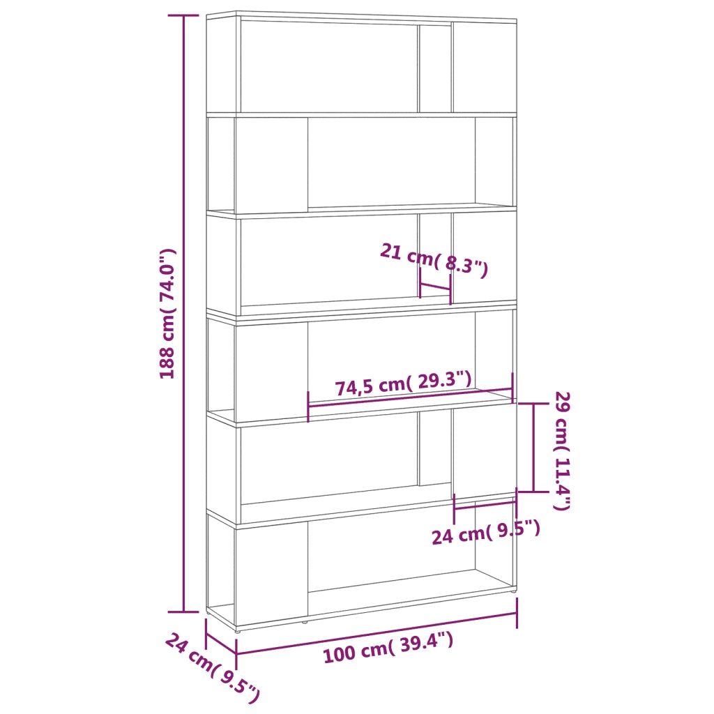 Libreria/Divisorio Stanza Bianco 100x24x188 cm 3082071