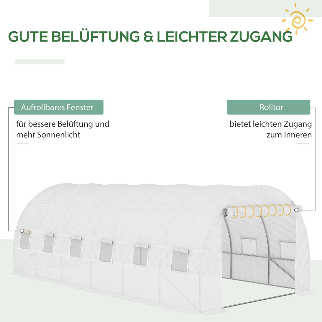 Telo di ricambio per serra 6x3x2 m ¨C Xylo ¨C verde, 12 finestre