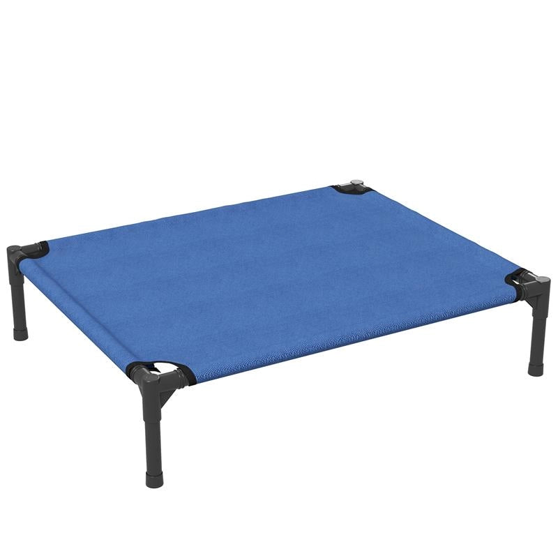 CUCCIA LETTINO PER CANI RIALZATO PIEGHEVOLE PER INTERNO ED ESTERNO IN METALLO E TESSUTO OXFORD, 76X61X18 CM, BLU