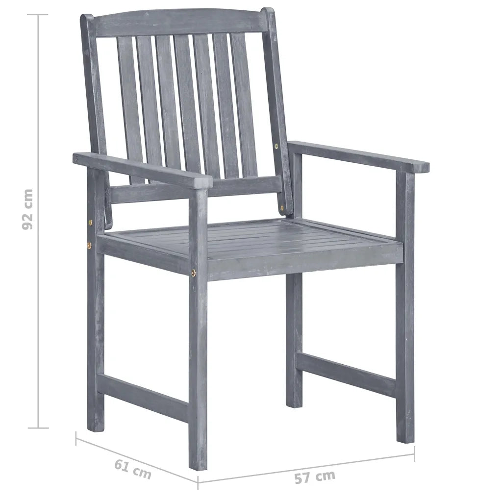 Sedie da Giardino con Cuscini 8 pz in Massello di Acacia Grigie 3078231