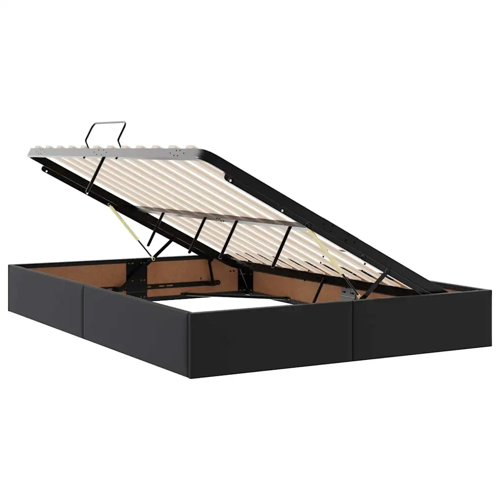Letto con contenitore e materasso Nero 140 x 200 cm