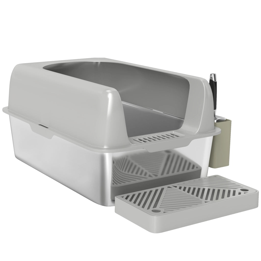 Casetta per Gatti con Contenitore ¨C Minimal ¨C Grigio Chiaro