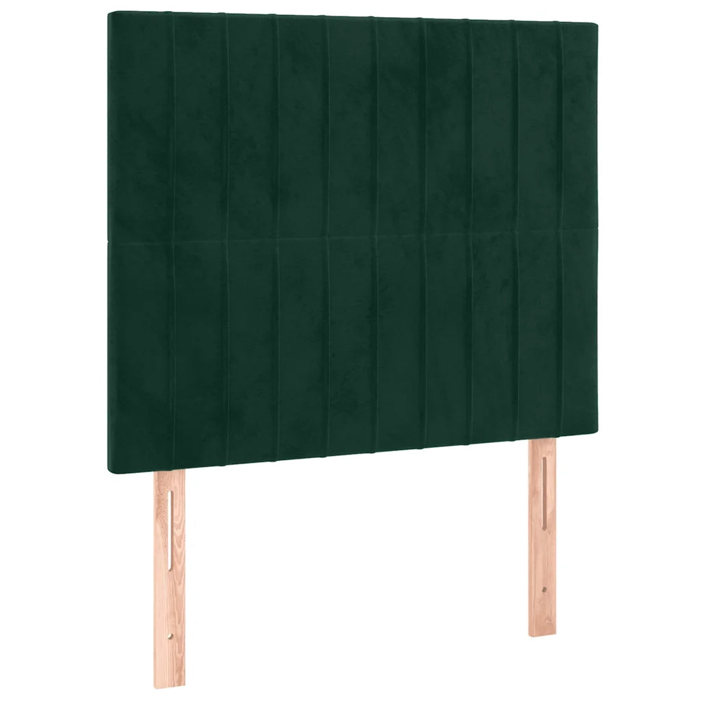 Letto a Molle con Materasso e LED Verde Scuro 80x200cm Velluto
