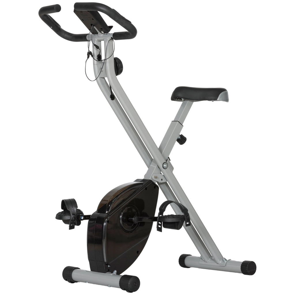 Cyclette Pieghevole Magnetica con Display LCD ¨C Minimal ¨C Grigio e Nero