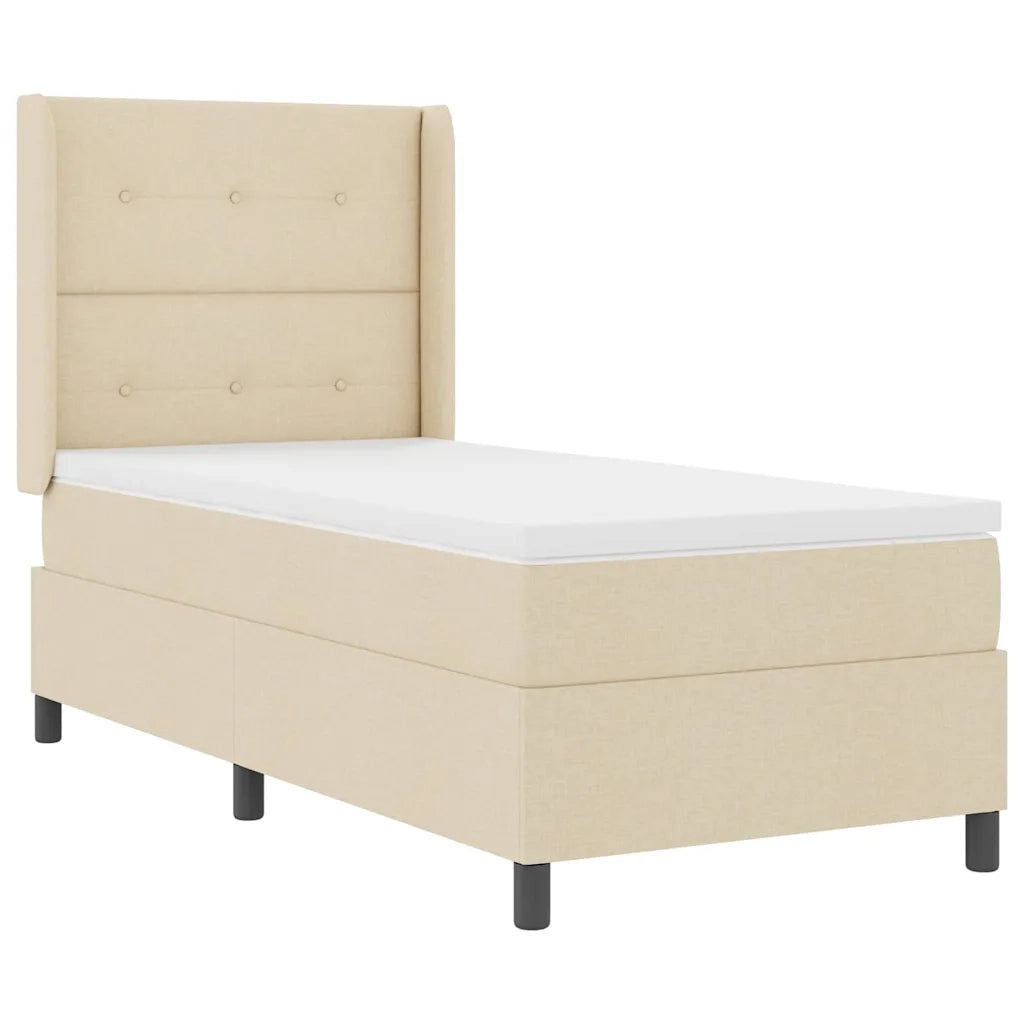 Letto a molle con materasso Crema 200 x 80 cm Tessuto 3341614