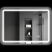 Specchio Bagno con LED ¨C zephmum ¨C Argento 60x30x