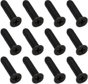 Viti per Montaggio Testa Trapano - Maniglione - Nero - M6x25mm - Testa Piana - Filo Inverso - Adatto per Testa Trapano - Nero 40x