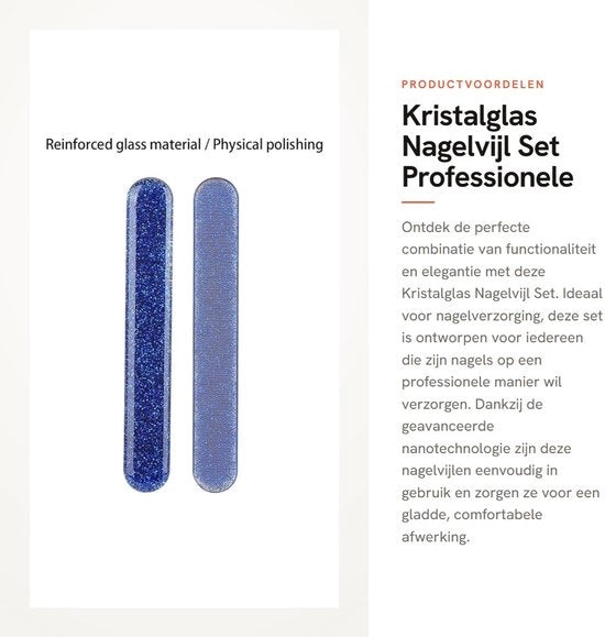 Set di vijli per unghie professionale a nanoglas da 2 pezzi - vijl da unghie portatile - vijl per unghie e buffer - robusto e duraturo