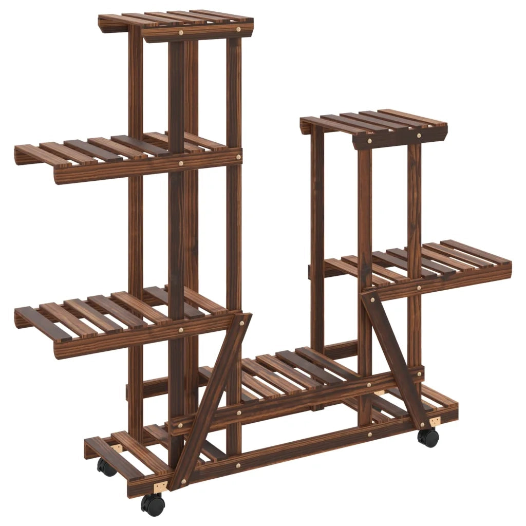 Portafiori | Sostegno per piante con Ruote 95x25x101 cm in Legno Massello di Abete