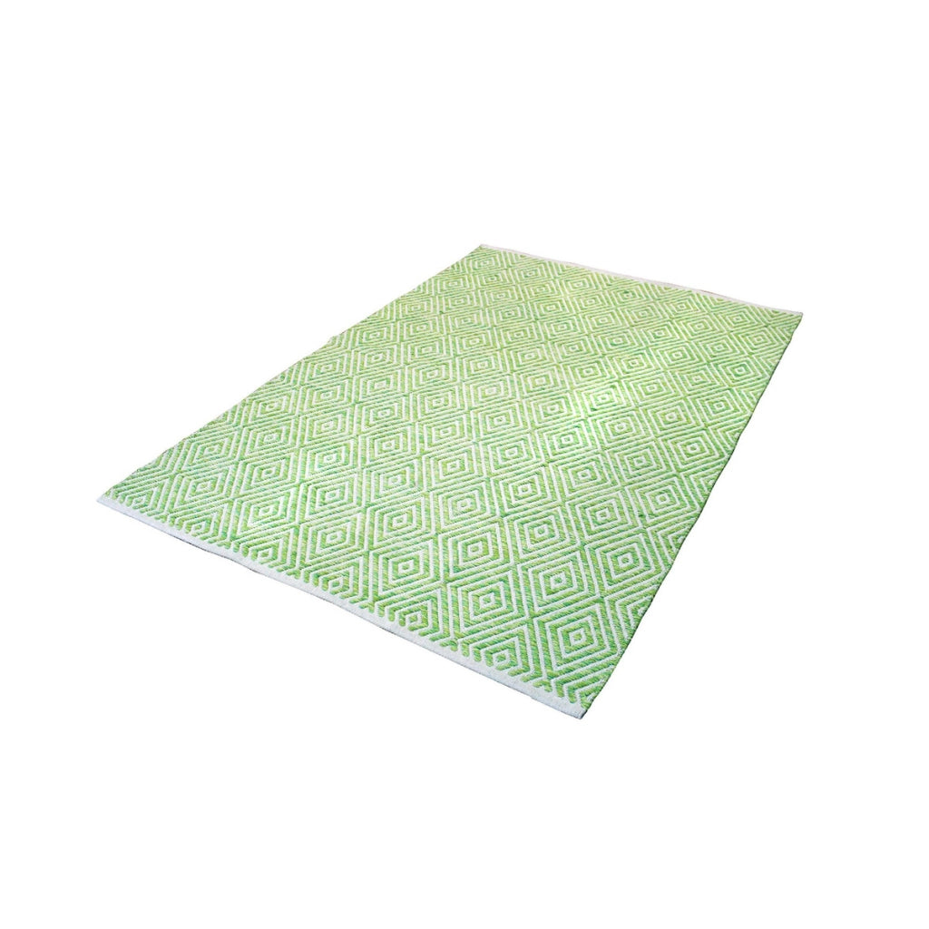 Tappeto Cocktail 300 in Cotone Verde a Rombi